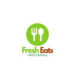 Black and Green Meal Delivery Service Logo
